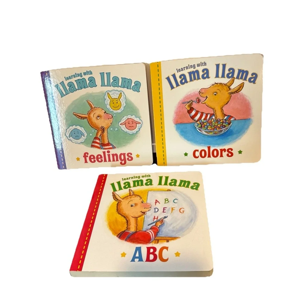 3 Llama Books ABC, Colors & Feelings, Unisex Newborn Gift,  Baby Shower Book New